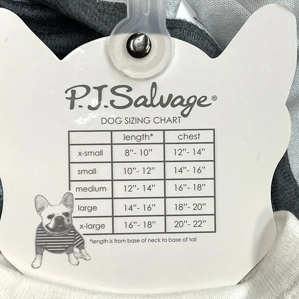 P.J. Salvage Fair Isle Dog Pajamas Sz L New $32 Gray Knit Holiday PJs Onesie